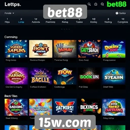 Opções de jogos disponíveis no site bet88